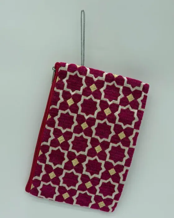 Pochette Zellij — Rose foncé & Or