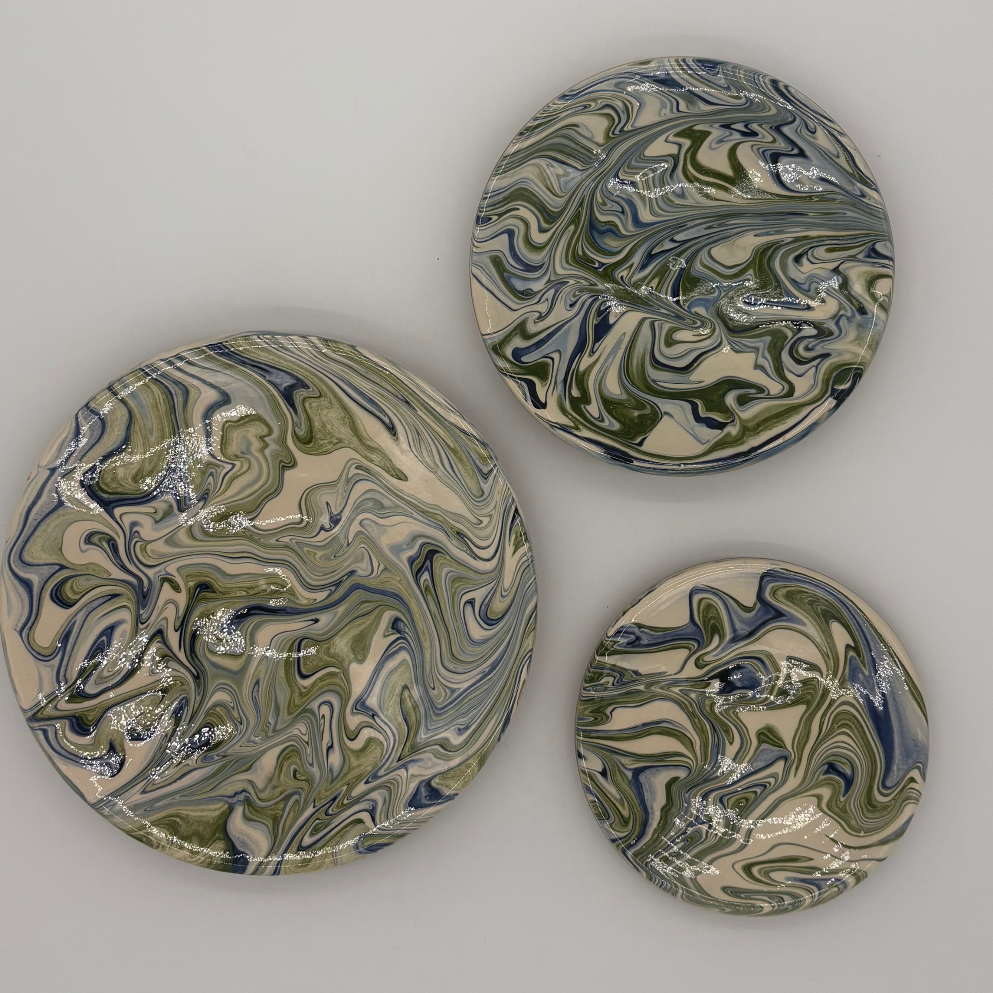 Lot de 3 assiettes design