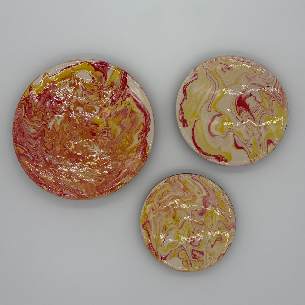 Lot de 3 assiettes design