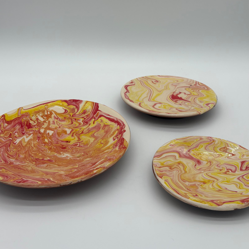 Lot de 3 assiettes design