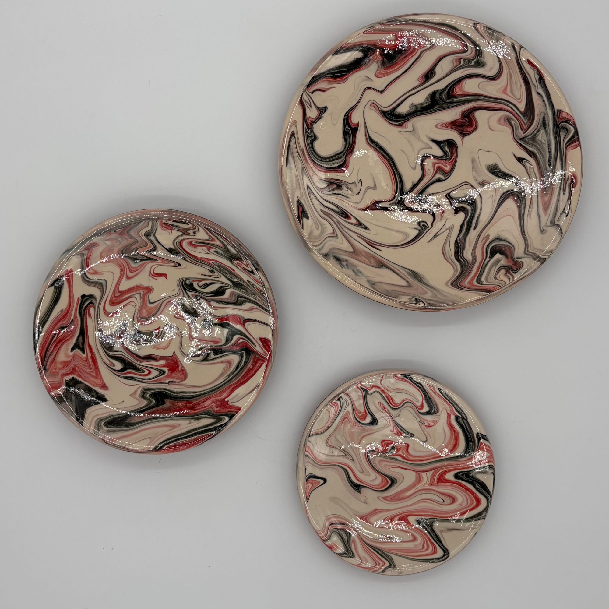 Lot de 3 assiettes design