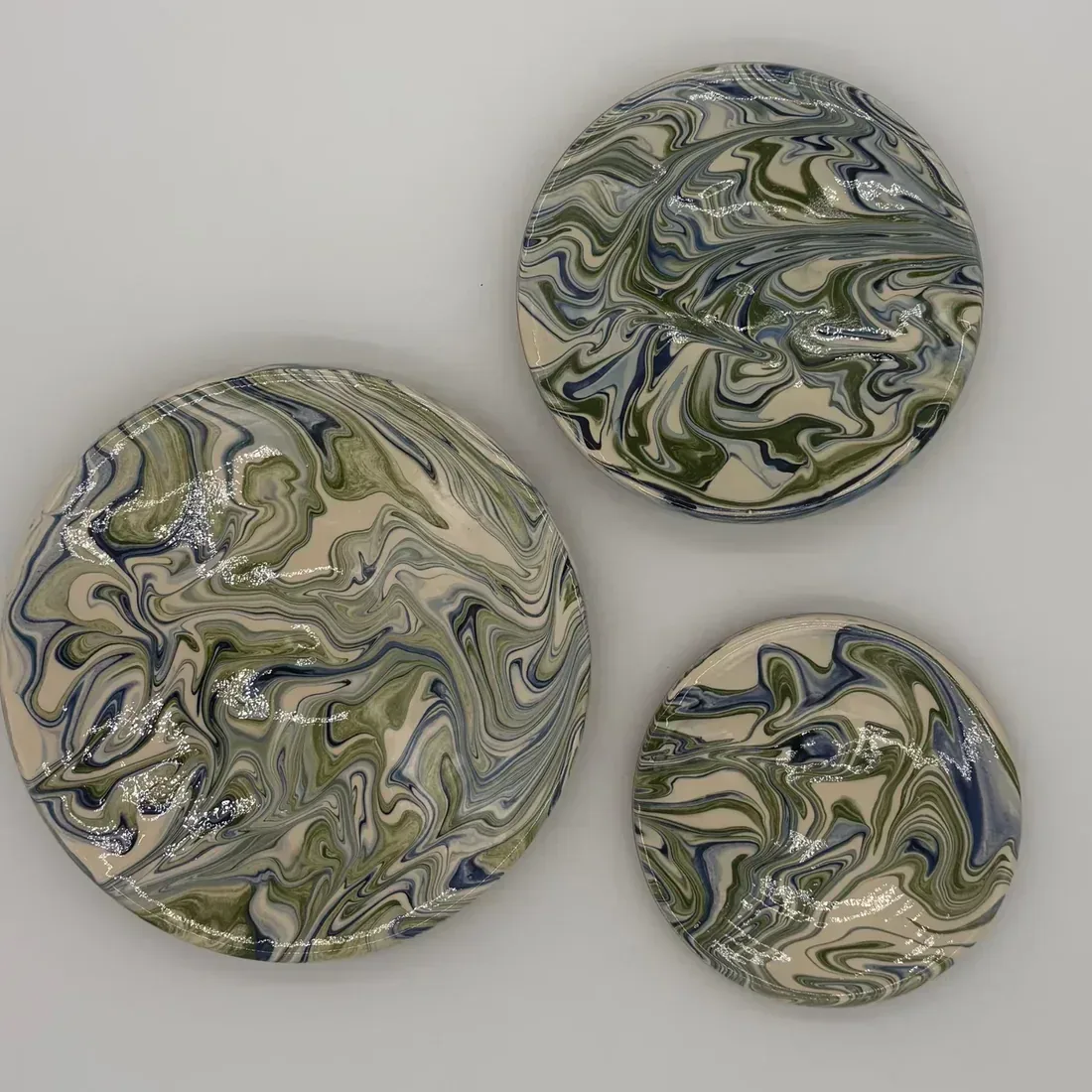 Lot de 3 assiettes design