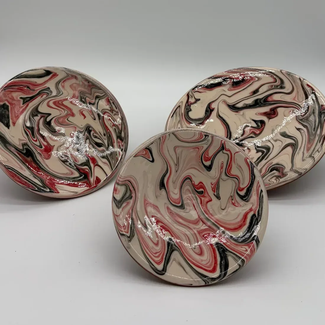 Lot de 3 assiettes design